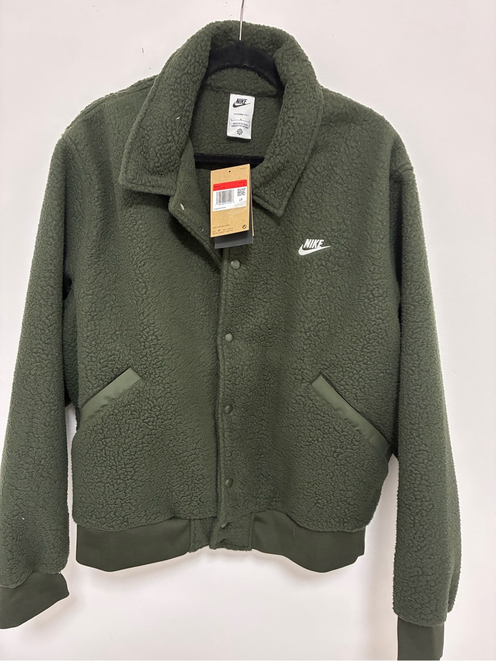 Nike Olive Green Sherpa Bomber Jacket